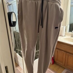 Fabletics Khaki “Go-To” Jogger Pants with Black Drawstring